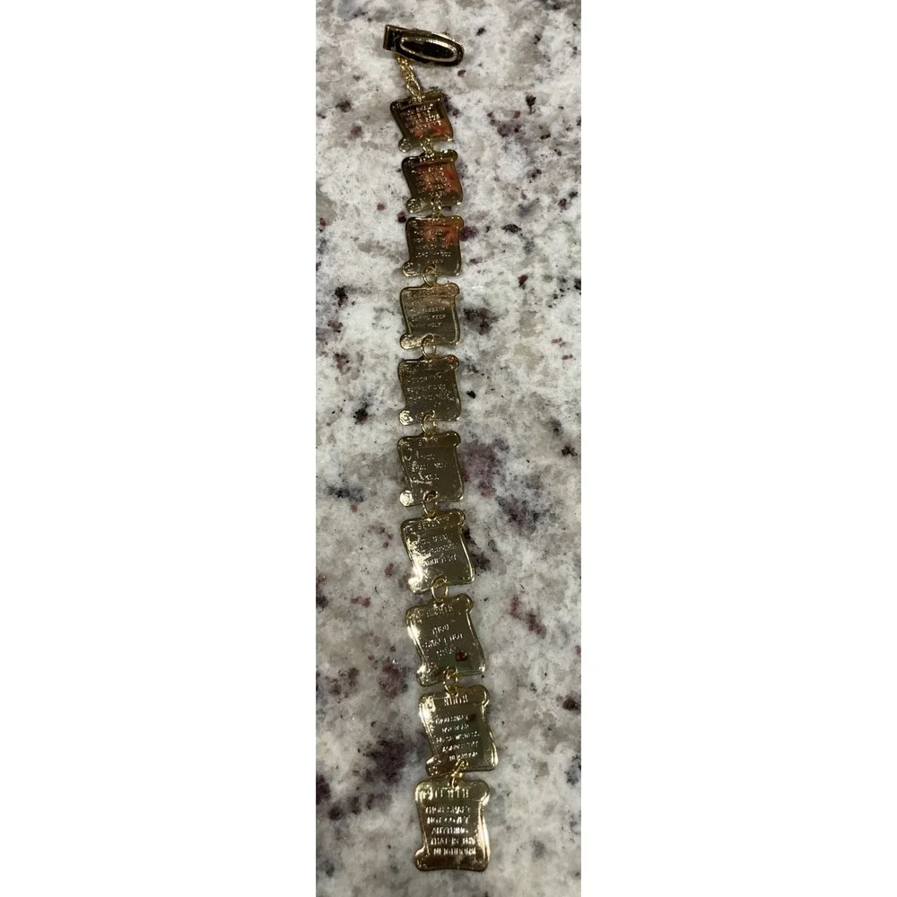 Vintage 10 Commandments Goldtone Tie Clip 9